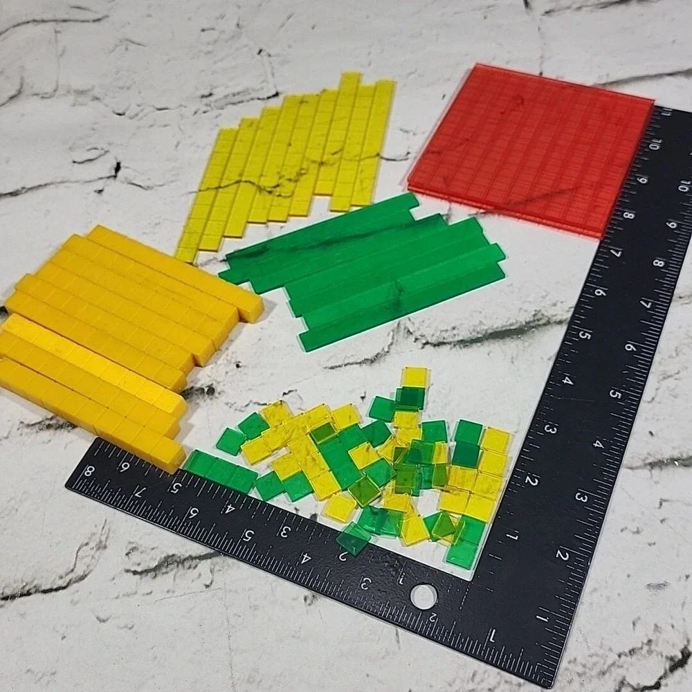 Algebra Tiles Educational Math Helpers Counters Base Tens Large Loose Lot